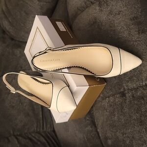 Charter Club, cream block heel